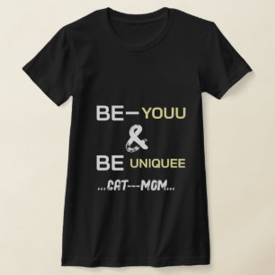 Cat Luxury Typography Personalised Cute Black T-Shirt