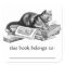 Cat Lying On Books Bookplate Stickers