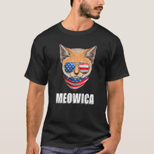 Cat Lynx 4th of July American Flag USA T-Shirt