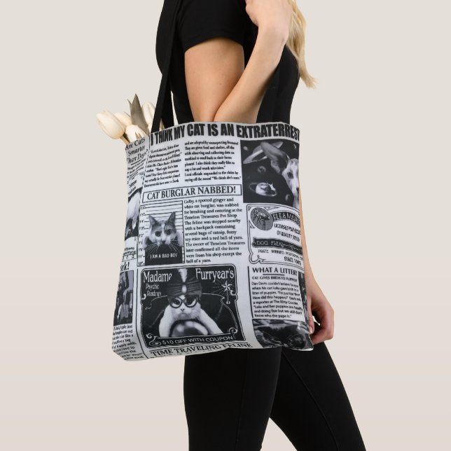 Cat Magazine Tote Bag (Close Up)