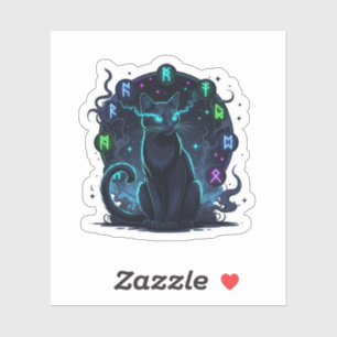 Cat & Magic Runes – Mystical Glowing Halloween
