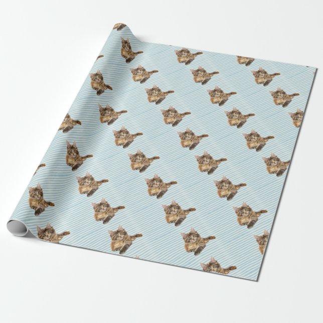 Cat, Maine Coon Wrapping Paper (Unrolled)
