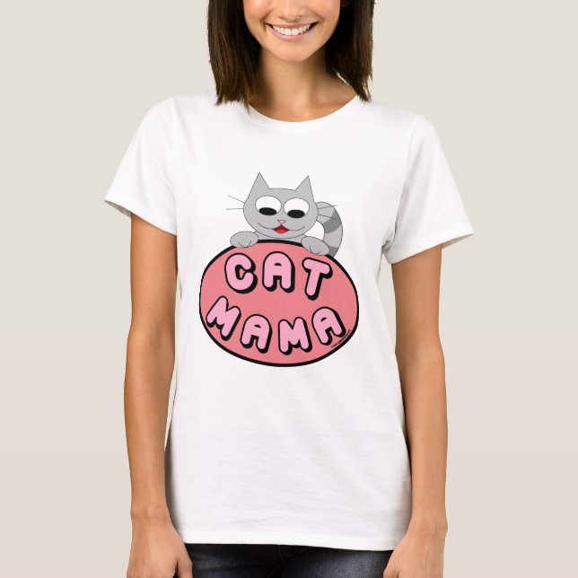 CAT MAMA Cat Lover Cute T-Shirt (Front)