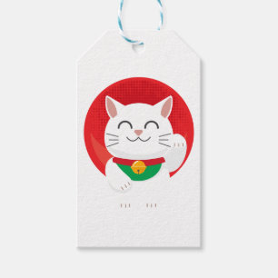 Cat Maneki Neko Japan Lucky Cat Funny Gift Idea Tags