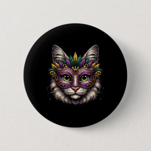 Cat Mardi Gras For Women Girls Cat Lover New Orlea 6 Cm Round Badge