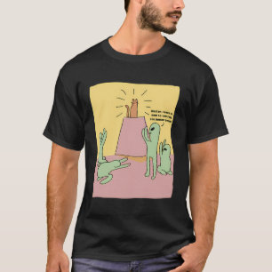 Cat Master Alien Funny Scribble Human Motif T-Shirt