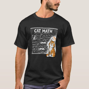 Cat Math Physics Equations Blackboard Funny Tabby T-Shirt