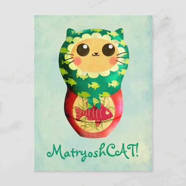 Cat Matryoshka Doll Postcard (Front)