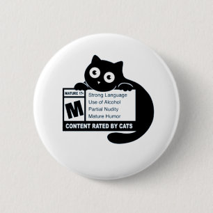 Cat Mature Content 6 Cm Round Badge