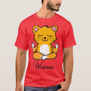 Cat meditation sunflower Breathe Deep wusaaa calm T-Shirt