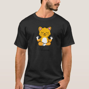 Cat Meditation Sunflower Breathe Deep Wusaaa Calm  T-Shirt
