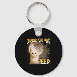 Cat Meme Cat Lover Cat Mom Funny Consider Your Pan Key Ring