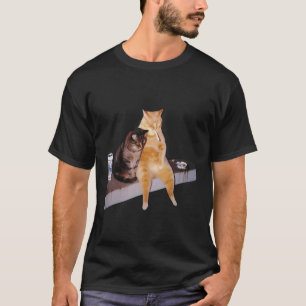 Cat Meme Cat Smoking Cigarette T-Shirt