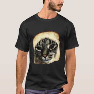 Cat Meme Funny Bread Face Silly Cat Lover Gift for T-Shirt