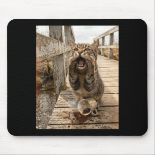 Cat Meme Funny Cat Lover Meme Humour Coffee Lover Mouse Pad