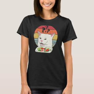 Cat Meme Funny, Retro Yelling At Cats Eating Salad T-Shirt