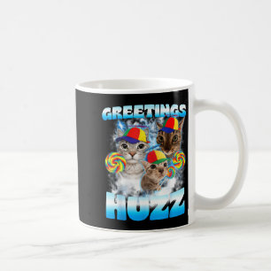 Cat Meme Greetings Huzz Funny Silly Cats Lover for Coffee Mug