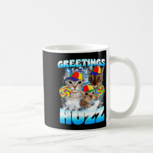 Cat Meme Greetings Huzz Funny Silly Cats Lover for Coffee Mug
