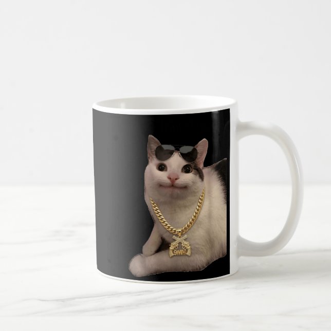 Cat Meme Silly Cat Wait Goated Funny for Gen Z Coffee Mug (Right)