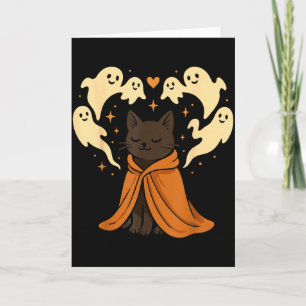 Cat Meme Soky Cute Black Halloween  Card