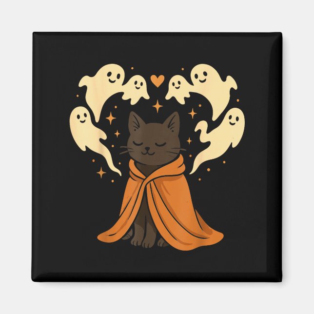 Cat Meme Soky Cute Black Halloween  Magnet (Front)
