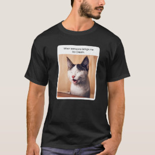 Cat Meme When Someone Brings Me Icecream T-Shirt