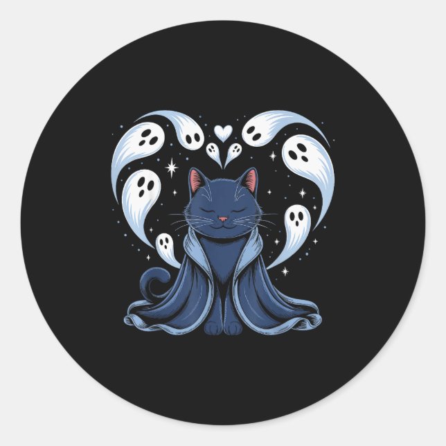 Cat Meme Wizard Soky Fantasy Kitty  Classic Round Sticker (Front)