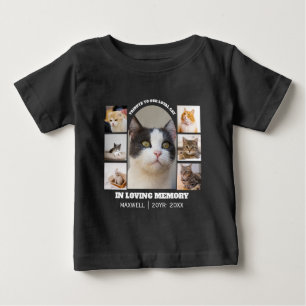 Cat Memorial 7 Photo Collage Pet Tribute Template Baby T-Shirt