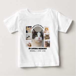 Cat Memorial 7 Photo Collage Pet Tribute Template Baby T-Shirt