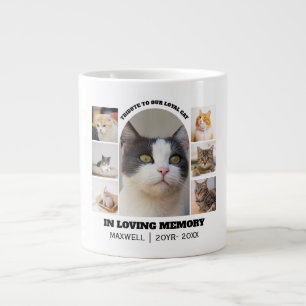 Cat Memorial 7 Photo Collage Pet Tribute Template Large Coffee Mug