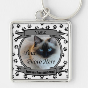 Cat Memorial Forever Remembered Key Ring
