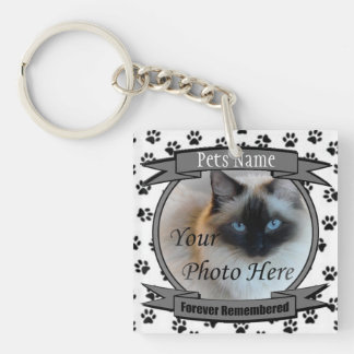 Cat Memorial - Forever Remembered - Pet Loss Cat Key Ring