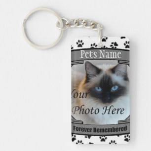 Cat Memorial - Forever Remembered - Pet Loss Cat Key Ring