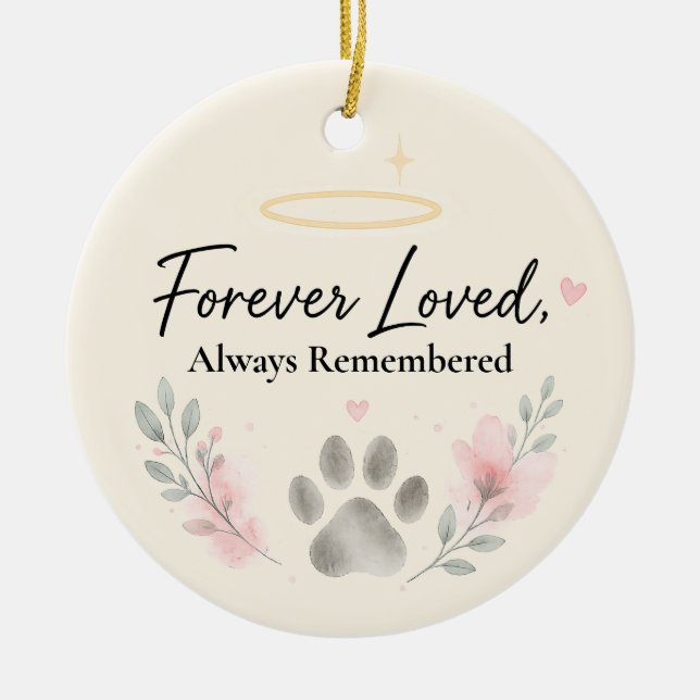 Cat Memorial Ornament – Personalised (Front)