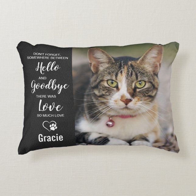 Cat Memorial Pet Loss Decorative Cushion (Front)