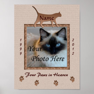 Cat Memorial Print - Brown Tones Custom