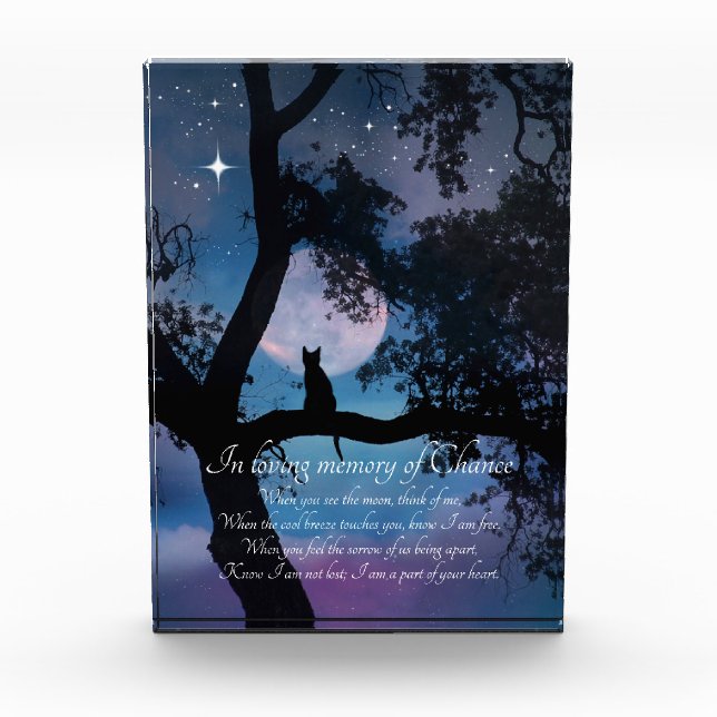 Cat Memorial Tribute Photo Block (Front)