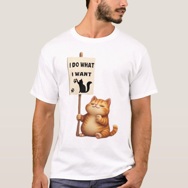Cat Men's Basic T-Shirt (Front)