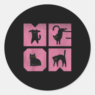 Cat - Meow Art  Classic Round Sticker