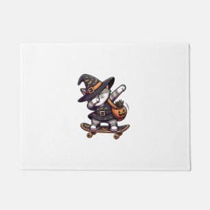 Cat Meow Debbing On Skateboad Apparel Kids Hallowe Doormat