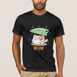 cat meow in raining amazing design  T-Shirt