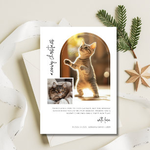 Cat Meowy Christmas Arch Photo Card