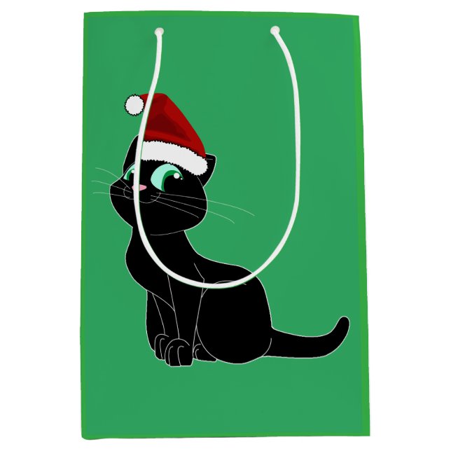 CAT MEOWY CHRISTMAS  MEDIUM GIFT BAG (Front)