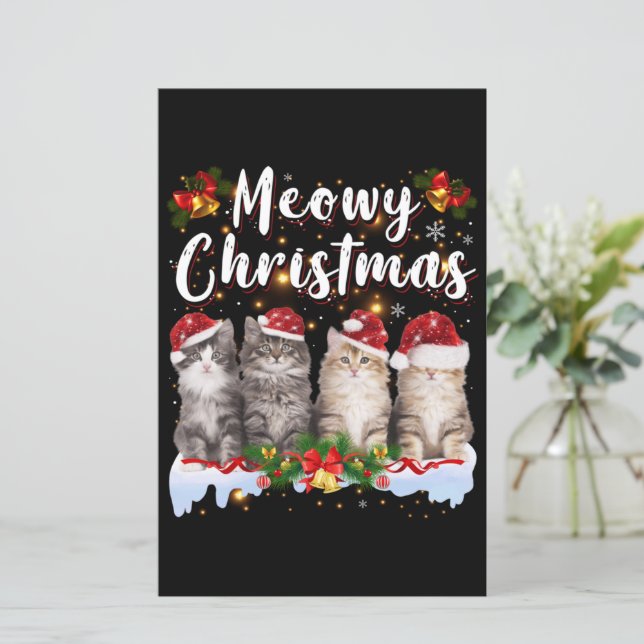 Cat Meowy Family Matching Christmas Pyjamas Santa (Standing Front)