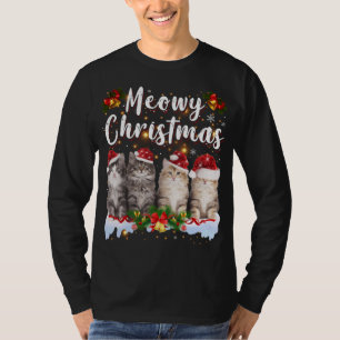 Cat Meowy Family Matching Christmas Pyjamas Santa T-Shirt