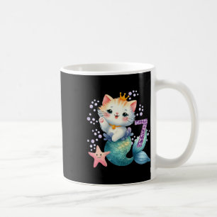 Cat Mermaid 7th Birthday 7 Year Old Party Girls Ou Coffee Mug