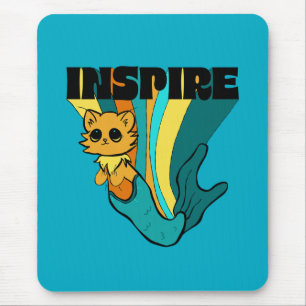 Cat Mermaid ASL Inspire Spiral Photo Notebook Mouse Pad