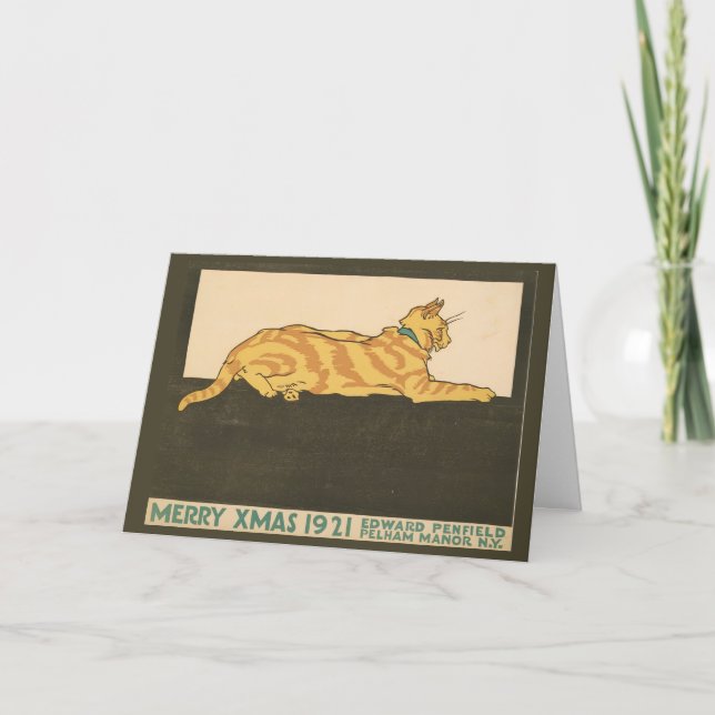 Cat Merry Xmas, 1921 Card (Front)