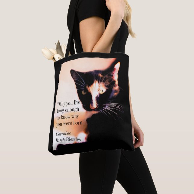 Cat Messenger Tote Bag (Close Up)