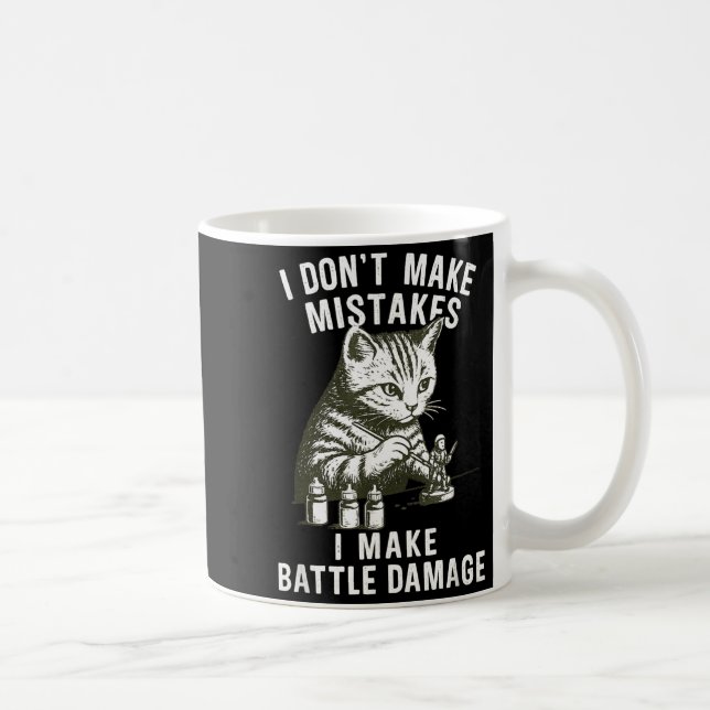 Cat Miniature Painter Battle Damage Funny Miniatur Coffee Mug (Right)